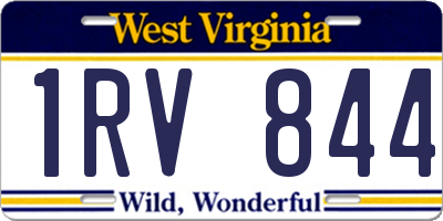 WV license plate 1RV844