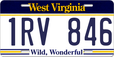 WV license plate 1RV846