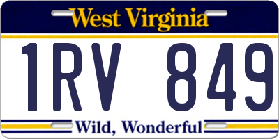 WV license plate 1RV849