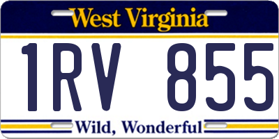 WV license plate 1RV855