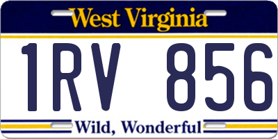WV license plate 1RV856