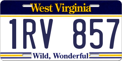 WV license plate 1RV857