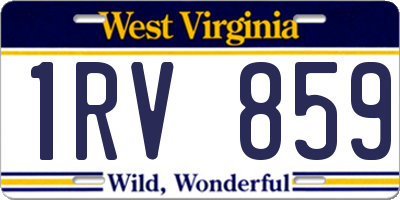 WV license plate 1RV859