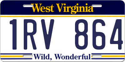 WV license plate 1RV864