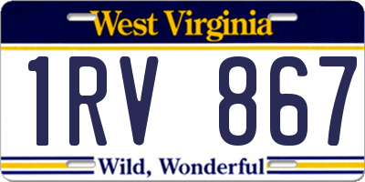 WV license plate 1RV867