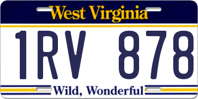 WV license plate 1RV878
