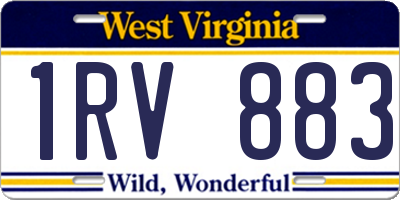 WV license plate 1RV883