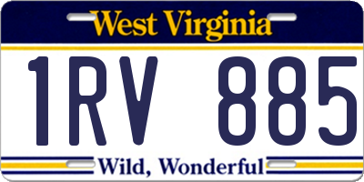 WV license plate 1RV885