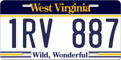 WV license plate 1RV887