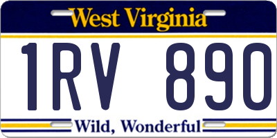 WV license plate 1RV890