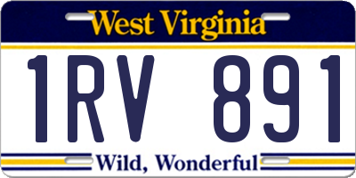 WV license plate 1RV891