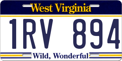 WV license plate 1RV894