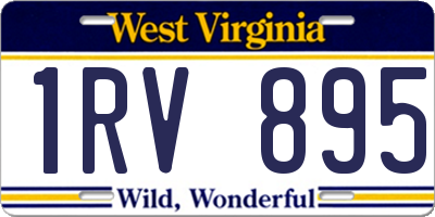 WV license plate 1RV895