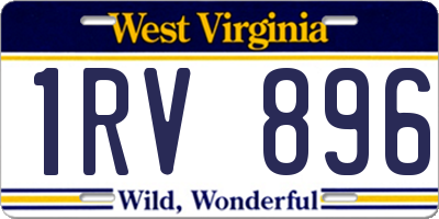 WV license plate 1RV896