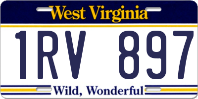 WV license plate 1RV897