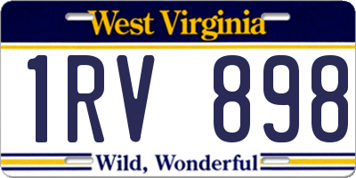 WV license plate 1RV898
