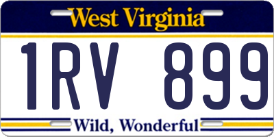 WV license plate 1RV899