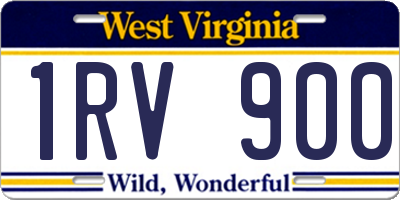 WV license plate 1RV900
