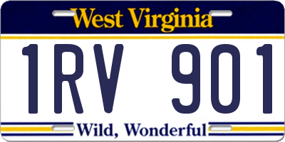 WV license plate 1RV901