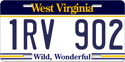 WV license plate 1RV902