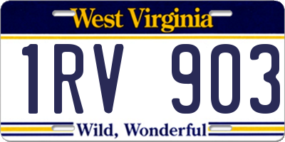 WV license plate 1RV903