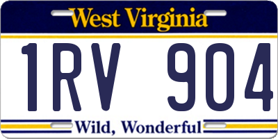 WV license plate 1RV904