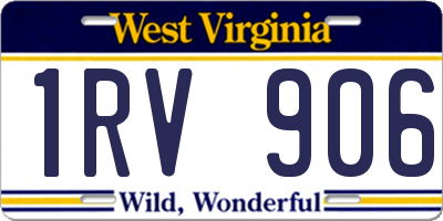 WV license plate 1RV906