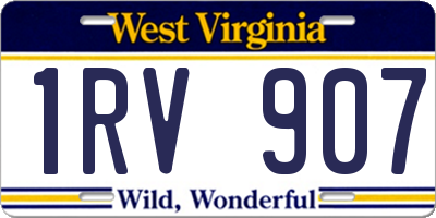 WV license plate 1RV907