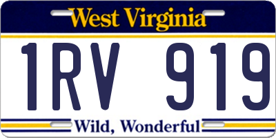 WV license plate 1RV919