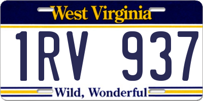 WV license plate 1RV937