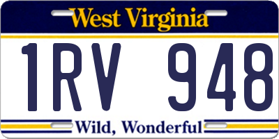 WV license plate 1RV948