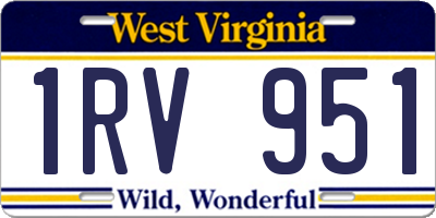 WV license plate 1RV951