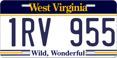 WV license plate 1RV955