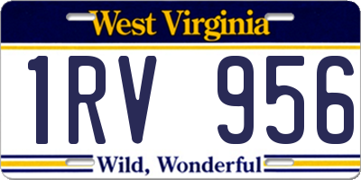 WV license plate 1RV956