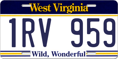 WV license plate 1RV959