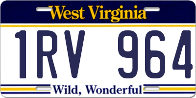 WV license plate 1RV964