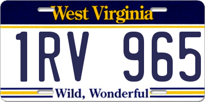 WV license plate 1RV965