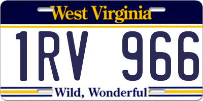WV license plate 1RV966