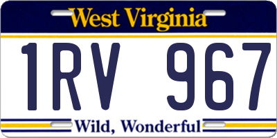 WV license plate 1RV967