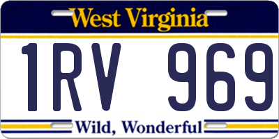 WV license plate 1RV969