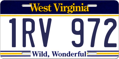 WV license plate 1RV972