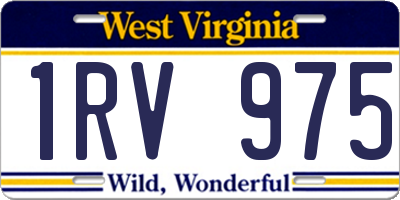 WV license plate 1RV975