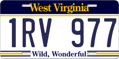 WV license plate 1RV977