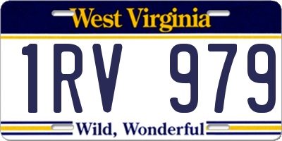 WV license plate 1RV979
