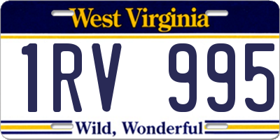 WV license plate 1RV995