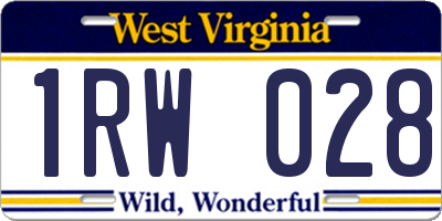 WV license plate 1RW028