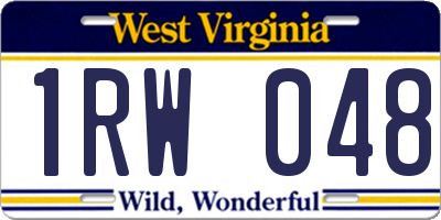 WV license plate 1RW048