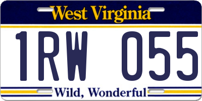 WV license plate 1RW055