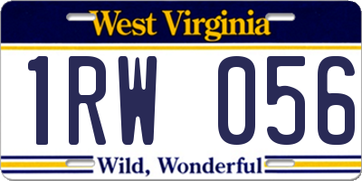 WV license plate 1RW056