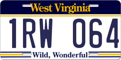 WV license plate 1RW064